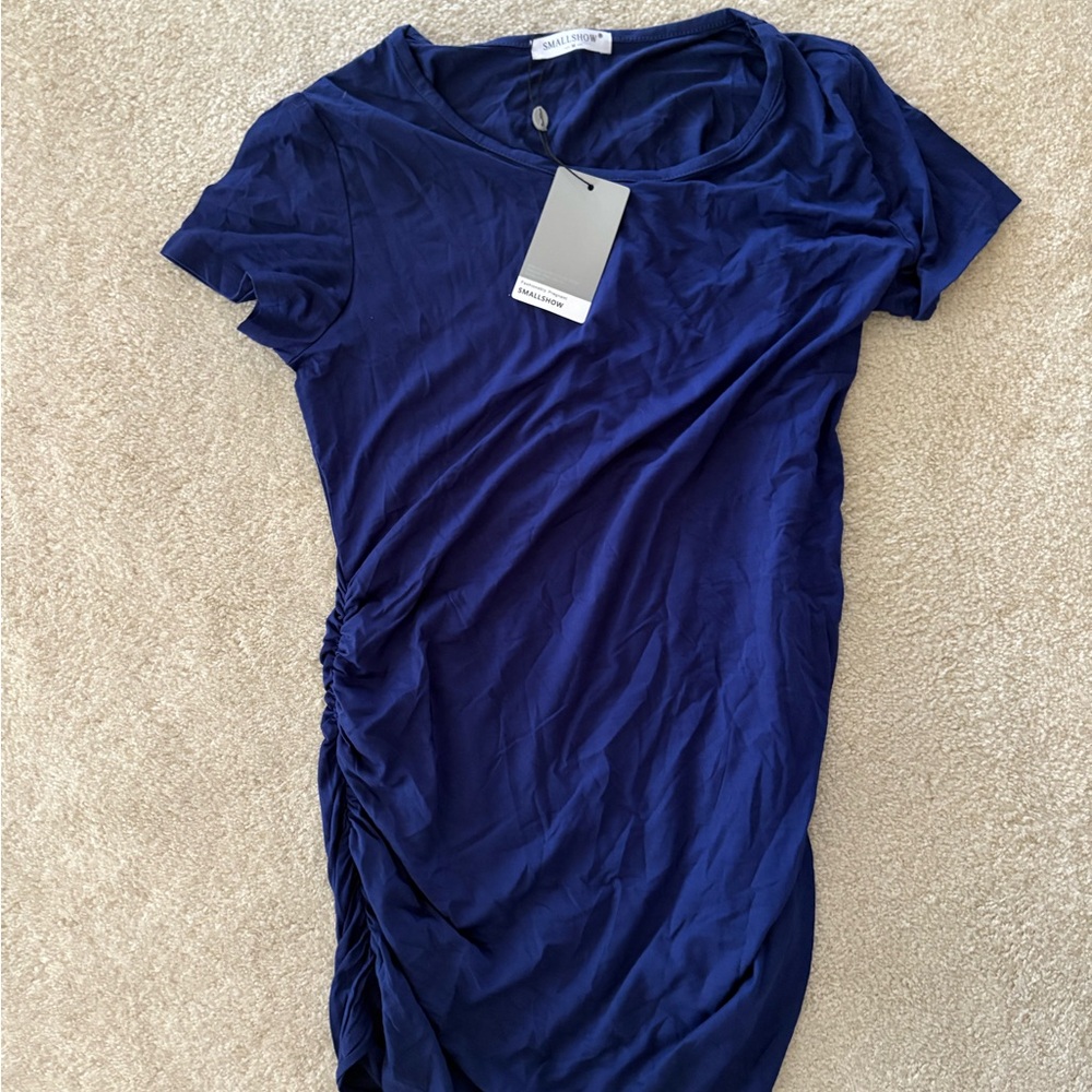 NWT maternity smallshow Chic Royal Blue Women's Short Sleeve Top